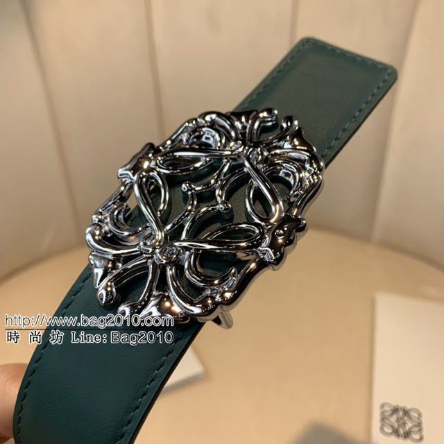 LOEWE女士皮帶 羅意威經典銅扣手掌紋雙面牛皮腰帶  jjp1805